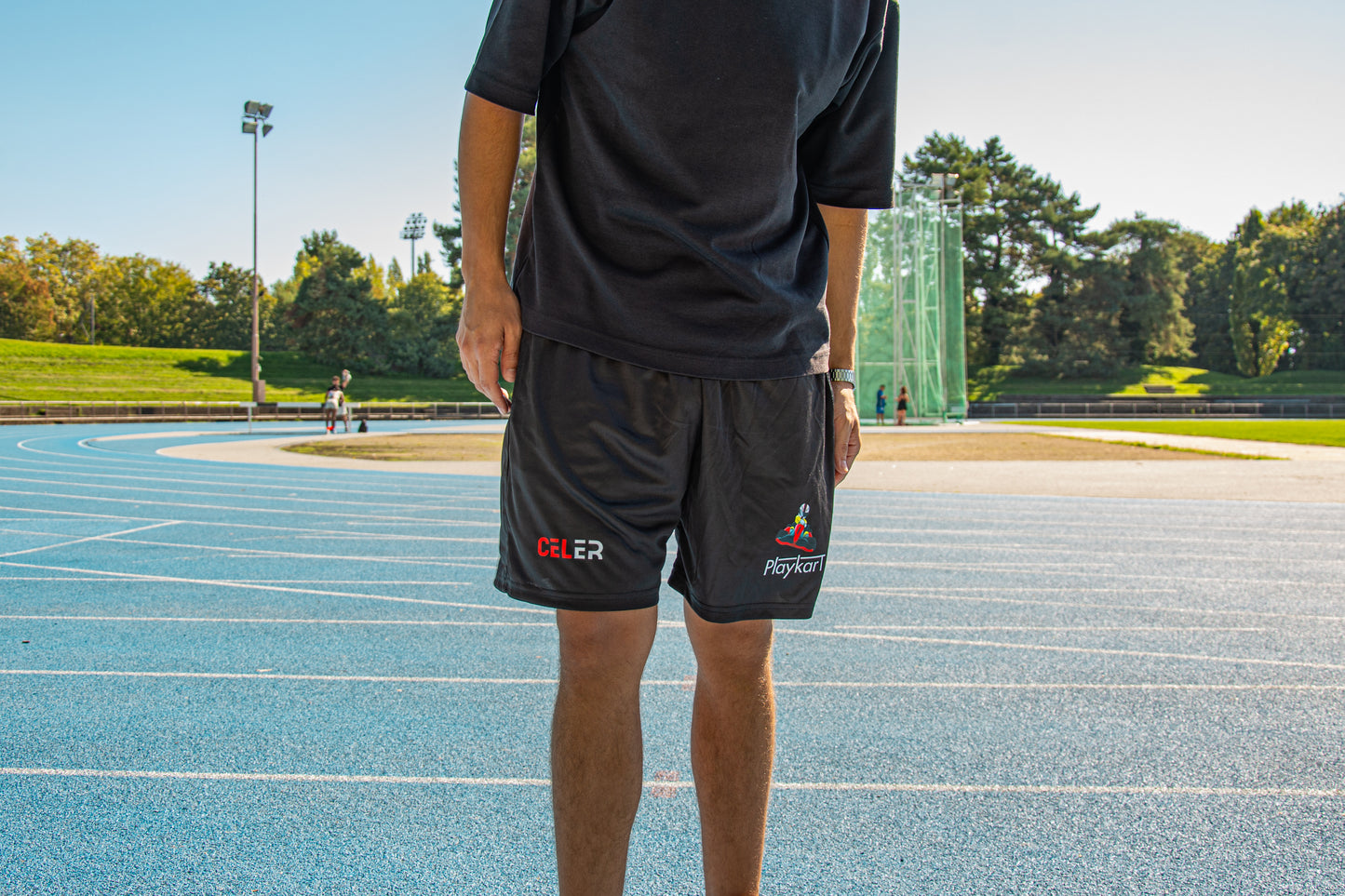 Synthetic sports shorts