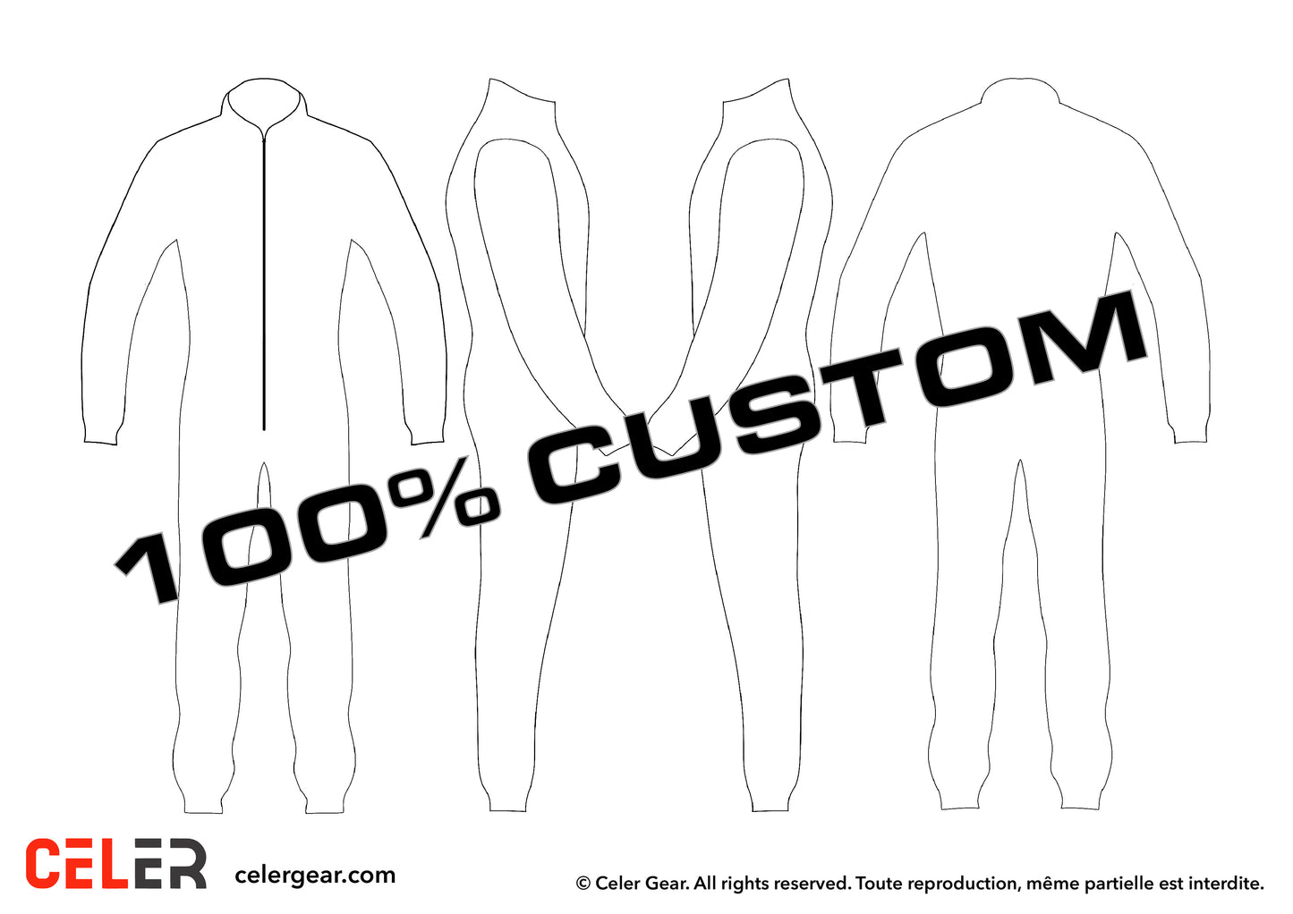 Celer Combinaison de karting 100% personnalisée